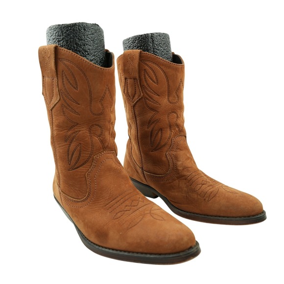 Nicole Boots Womens 6 B Brown Leather Slouch Boots Made in Spain - Picture 4 of 12